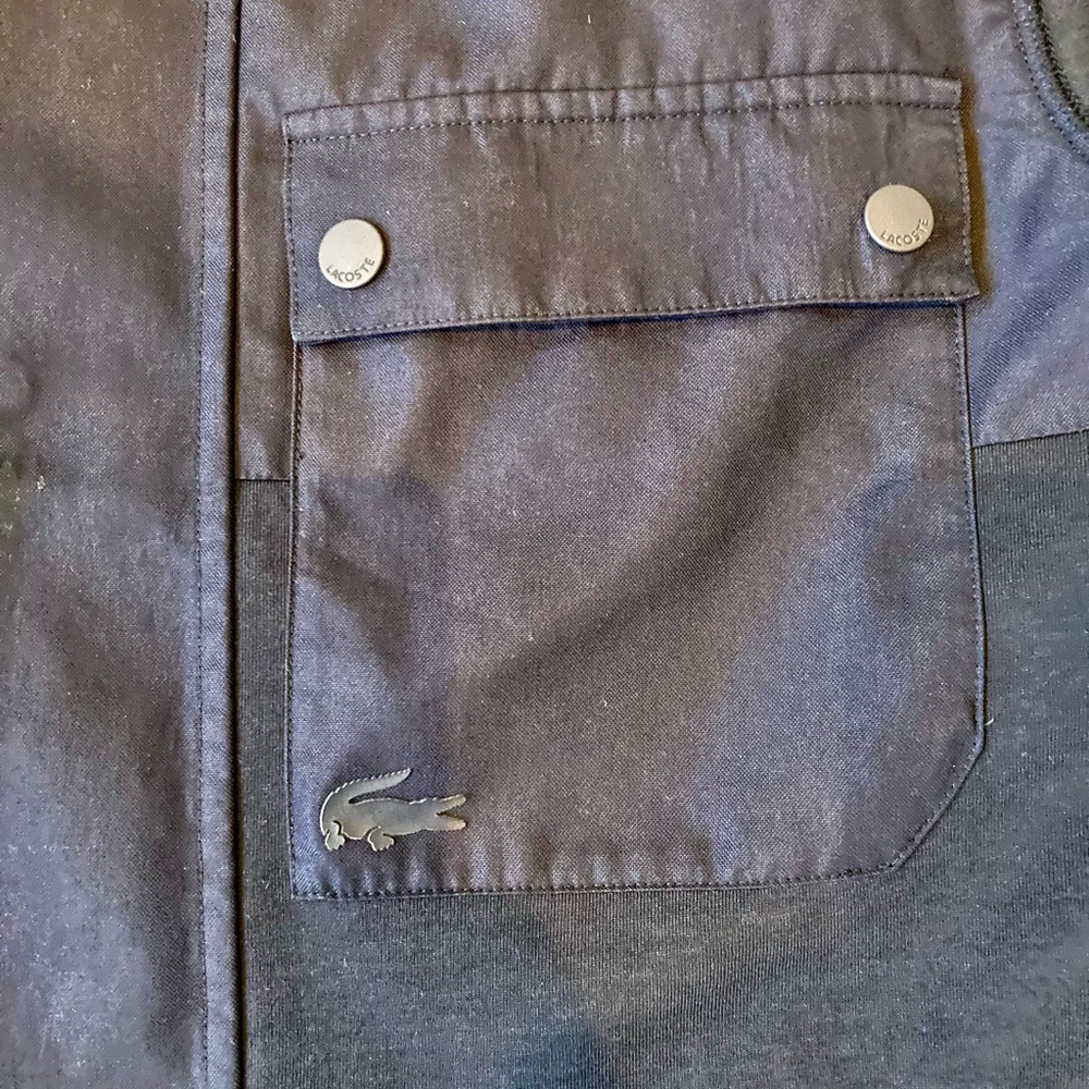 Lacoste Reversible French blue hooded jacket, medium size like new. - Picture 2 of 7